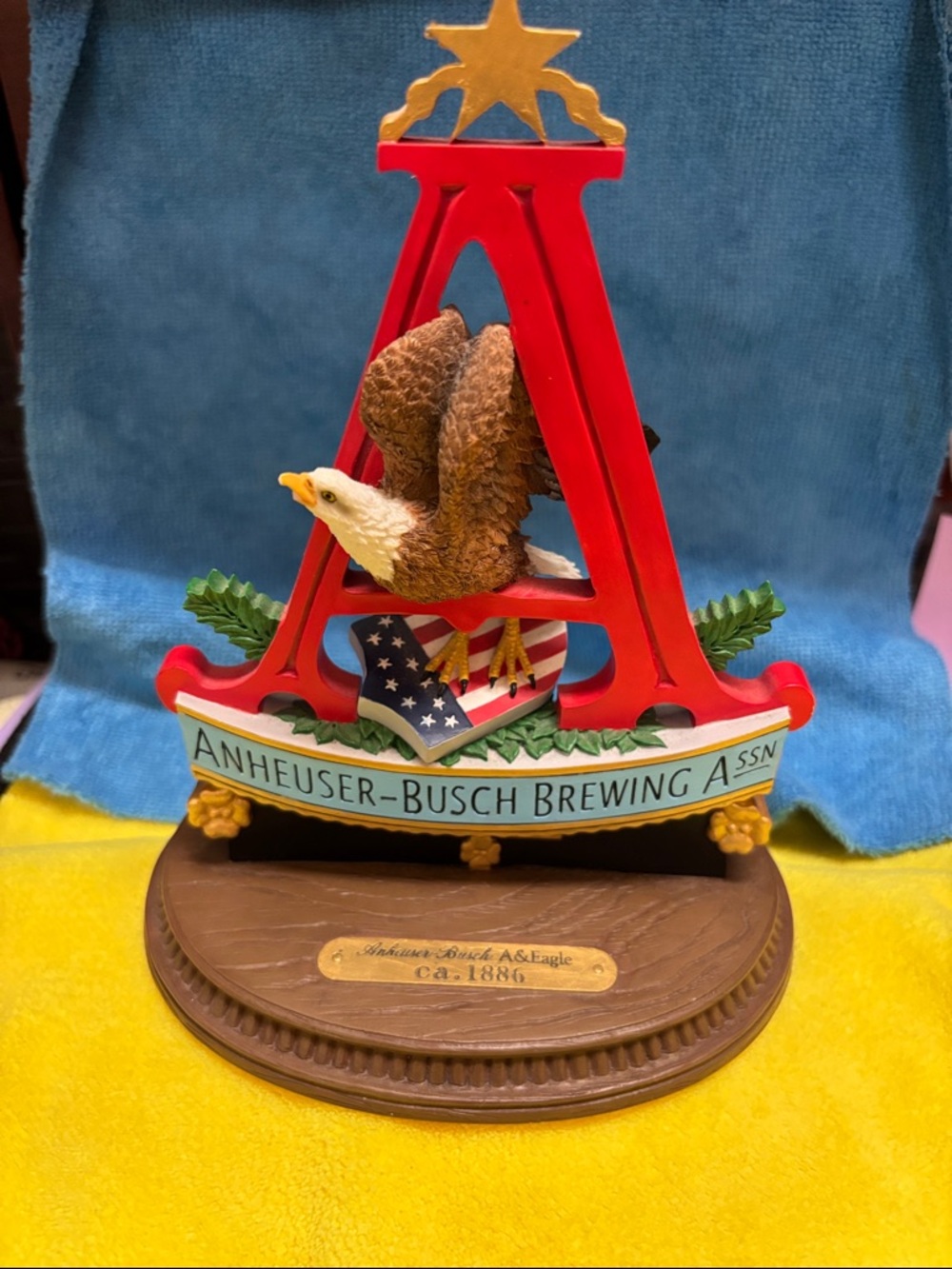 Anheuser-Busch Red Letter A Eagle Decorative Home Art Figurine